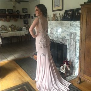 Jovani gown. Blush pink with intricate beading.